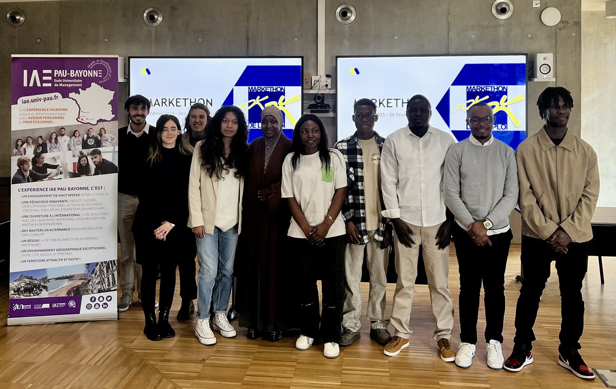 Présentation édition  2025 du Markethon de l’Emploi portée par les étudiants M1 de <a href="/IAEPauBayonne/">IΛΞ Pau - Bayonne</a>. 
🎯: le 20 février, accompagner 40 demandeurs d’emploi dans une action de recherche en duo sur le terrain + mise en commun des offres
➡️ 100 entreprises engagées, 115 offres 💪👍