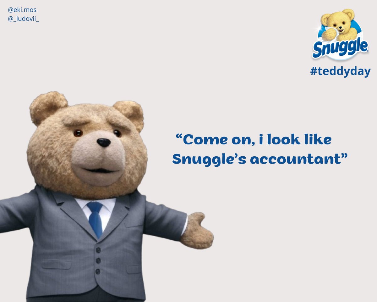 One Minute Brief of the Day: Create posters to advertise ANYTHING using teddies for #TeddyDay 🐻
<a href="/OneMinuteBriefs/">One Minute Briefs ⏱️</a> 
<a href="/VecchiaLudovica/">Ludovica Vecchia</a> 
<a href="/Snuggle_Bear/">Snuggle®</a>