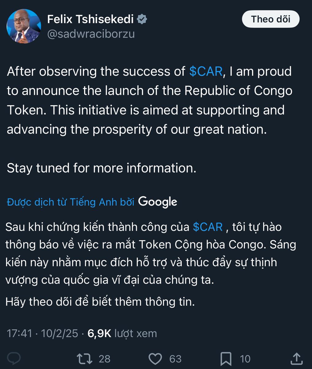 Meme tiềm năng lợi nhuận, nhưng việc ra mắt cũng rất dễ với 1 đội dev

Tk tích xám cũng dễ fake, ae nhớ vụ fake tích xám Thông tin chính phủ hồi trước chứ

Có nhiều thông tin video tổng thống Trung Phi sáng nay là clip deepfake

Hiện tại sẽ nhiều tk giả