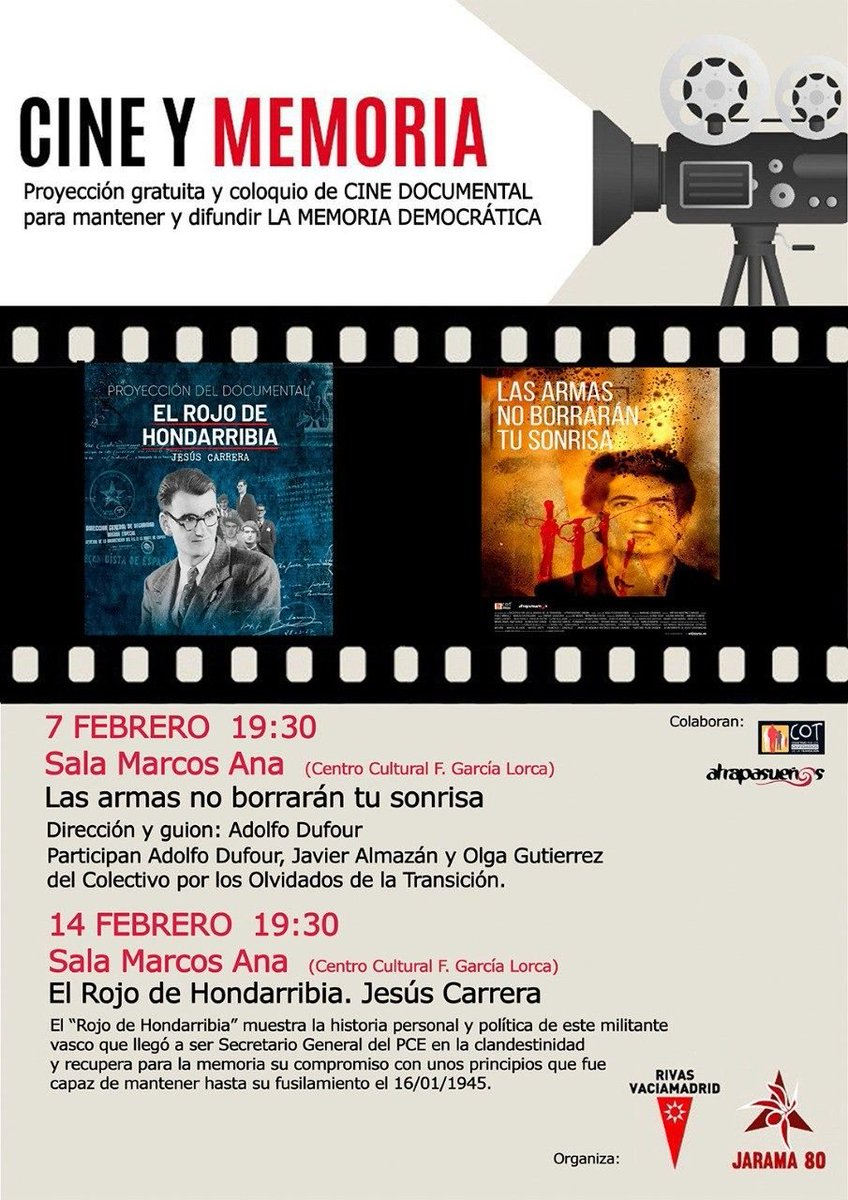 Este viernes <a href="/BatallaJarama/">Batalla del Jarama</a> nos trae la segunda proyección gratuita. En esta ocasión "El Rojo de Hondarribia" 

Habrá barra con precios populares

google.com/amp/s/www.eldi…