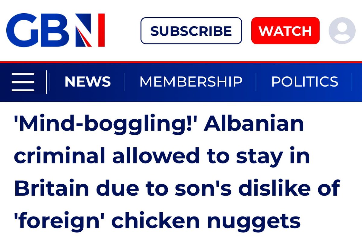 Our courts are FLOODED with activist leftists. Another foreign criminal allowed to stay in the UK.

This time the SOLE example given to say was because the illegal’s son has a “sensitivity to food” and his distaste for the "type of chicken nuggets that are available abroad."

The