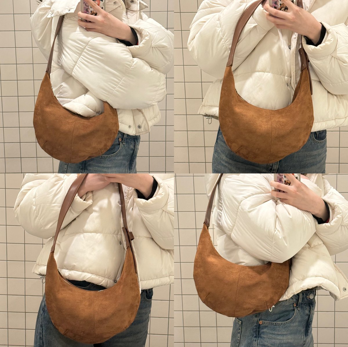 _yucosmesuki's tweet photo. エシカさまからムーンショルダーBAG【キャメル】が届きました🤍
ベロア素材でシンプルなデザインだけど長さ調節ができるシ���ルダー部分は皮でカジュアルでもキレイめでも合わせやすい✨
内ポケットは2つで財布やポーチに加えて500mlのペットボトルが入るのが個人的に推しポイント🩵
#PR #エシカ #ESICA https://t.co/KfM3obUYR9