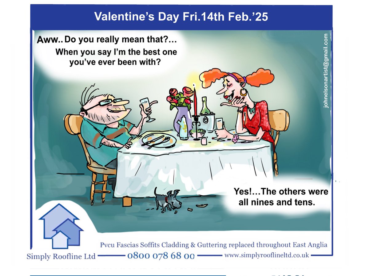 This weeks <a href="/fenlandcit/">Fenland Citizen</a> newspaper cartoon. <a href="/SimplyRoofline/">Jason</a> #johnelsonartist #Valentinesday2025 #ValentinesDay