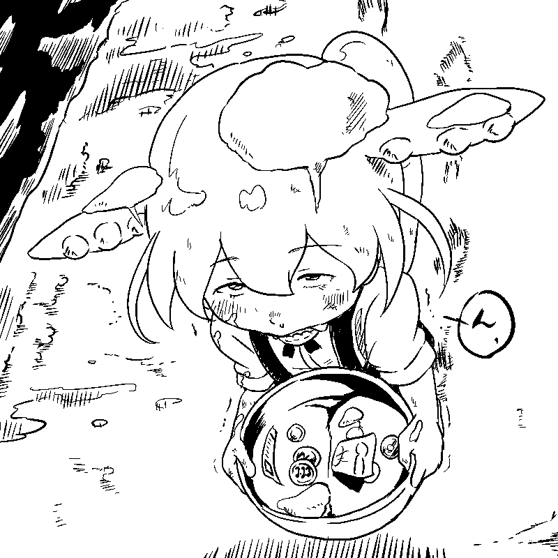 ずんだもんを見下ろす感じで描いただわさ 
