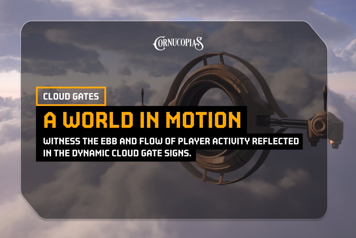 InfinityRisingX's tweet photo. 1/ Fun fact: The floating signs by the Cloud Gates adjust based on where most players are heading. 🗺️

This isn’t just about travel - it is about making our world feel alive.