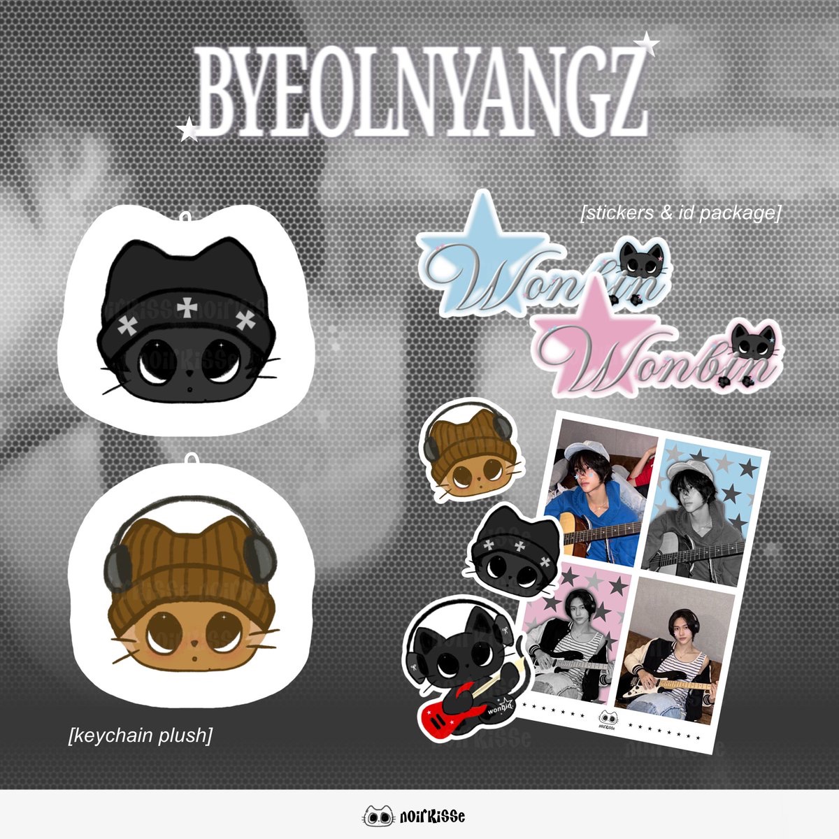 carthyuni's tweet photo. [rt n likes r very appreciated]
🐈‍⬛🎸 Pre-Order BYEOLNYANGZ ⭐️
#WONBIN 23rd Birthday Kit
by cartbbini x noirkisse

🗓 10 – 17 Feb 2025
🔗 https://t.co/64atOS9lmX
~check thread/form for more details

t. riize wonbin bday fanmerch fanmade keychain plush sticker id photoprint https://t.co/ltbQOjF71L