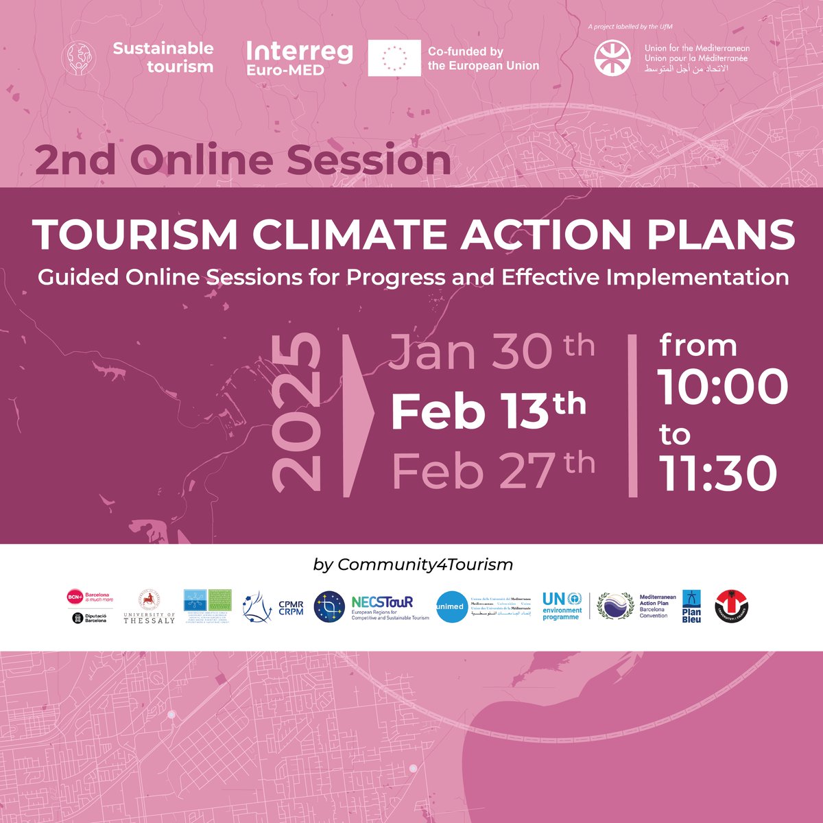 Reminder🚨

📅The II° session of the #SustainableTourism Mission Online Training is scheduled for 13/02.

Focus on: Selecting objectives and prioritising actions.

💻Join the training!

Info available here👉 shorturl.at/bFMv0