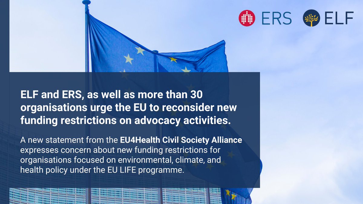 📣 The #EU4HealthCSA is concerned that new EU funding restrictions could limit organisations advocating for important health policies.

ELF and <a href="/EuroRespSoc/">ERS</a> are among 30+ orgs urging the EU to reconsider these restrictions.

🔗 Read more:
eu4health.eu/letter-of-conc…