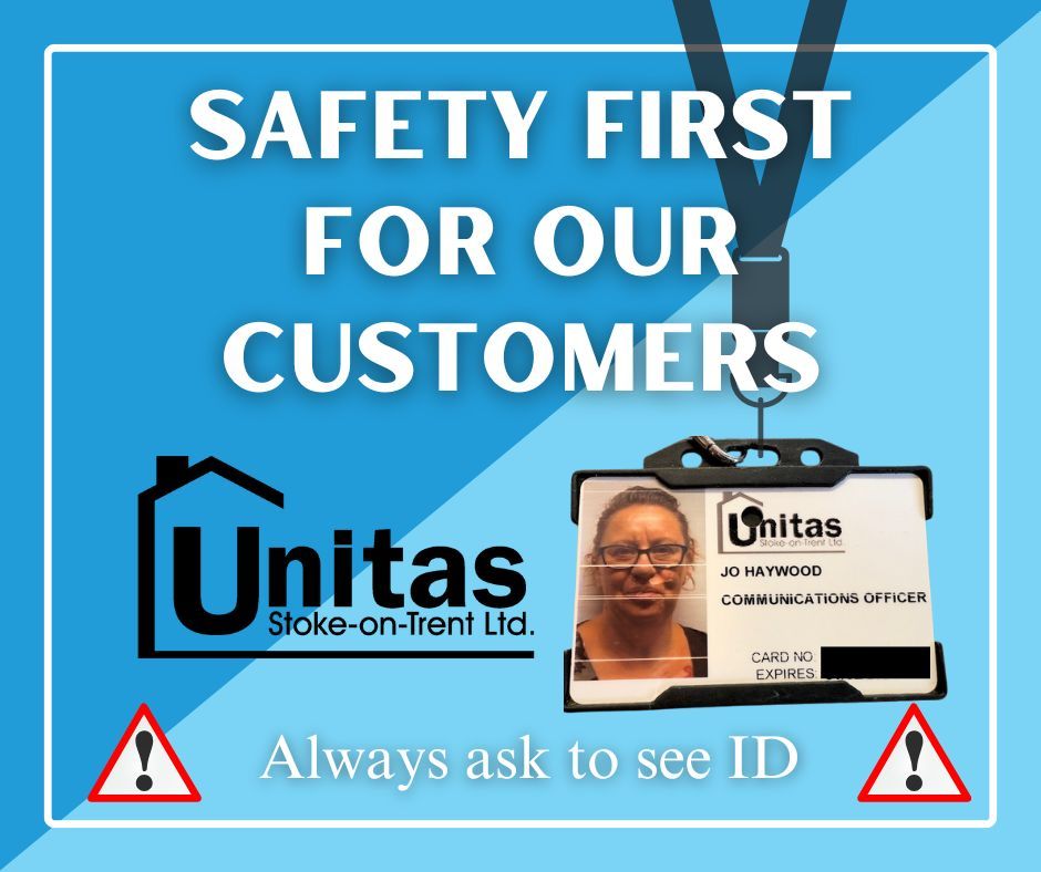 All of our staff carry Unitas ID badges so you can check before you let them in. When we transition to @SOTCityCouncil, these will all change too. 

You should never let anyone in without checking their ID and you can always call us to check if you’re concerned!