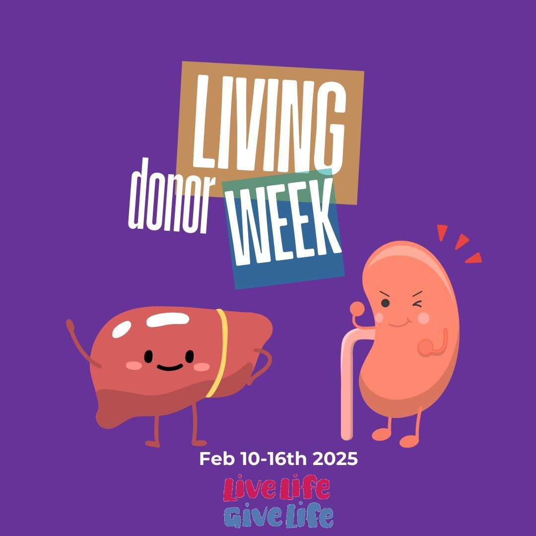 Welcome to the inaugural Living Donor Week! This week we will share live donors stories as well as more information about living donation! #livingdonorweek