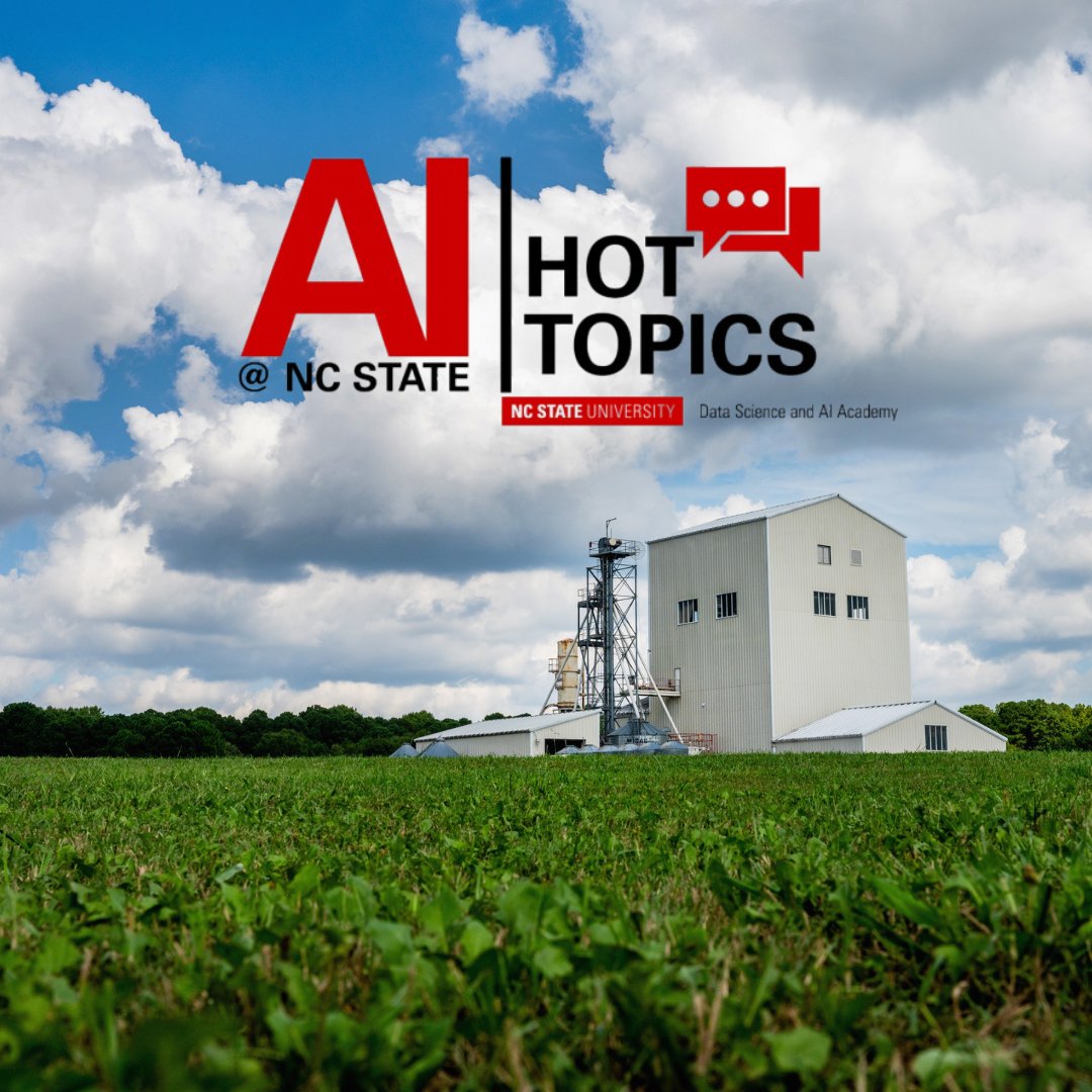 Join us for AI @ NC State Hot Topics! Explore how AI can revolutionize sustainable farming while upholding ethical practices. Feb. 11, 8:45-9:45 am at Raleigh Founded. Register: ncst.at/ExY450URoYs 
#AI#Agriculture #NCSU