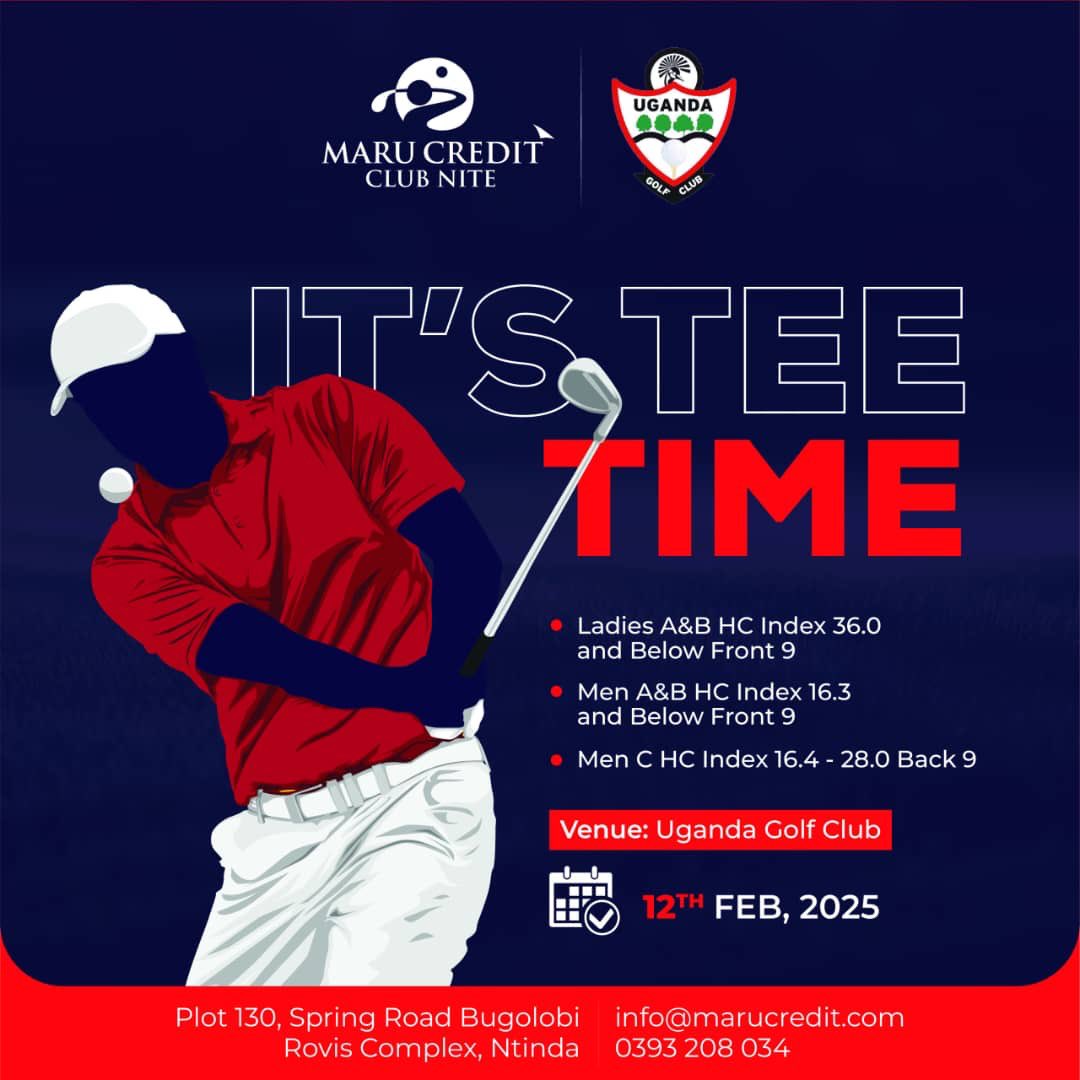 Uganda Golf Club (@ugandagolf) on Twitter photo Don’t miss out on Maru Credit club nite this Wednesday…book your tee times and see you there ⛳️🏌️♂️🥇<a href="/dnambale/">David Nambale</a> <a href="/Jdmugerwa/">Jimmy . D mugerwa</a> <a href="/MumbaKalifungwa/">Mumba Kalifungwa</a> <a href="/KKariisa/">Kin Kariisa🇺🇬</a> <a href="/mnamanya/">Mark Namanya</a> <a href="/MarvinKagoro/">Marvin .W. Kagoro ACIM, DIPCIM, MS Marketing</a> <a href="/henruga/">henry rugamba</a> <a href="/UnderPar_UG/">Under Par</a> <a href="/nextmediaug/">Next Media</a> <a href="/NBSportUg/">NBS Sport</a> Don’t miss out on Maru Credit club nite this Wednesday…book your tee times and see you there ⛳️🏌️♂️🥇<a href="/dnambale/">David Nambale</a> <a href="/Jdmugerwa/">Jimmy . D mugerwa</a> <a href="/MumbaKalifungwa/">Mumba Kalifungwa</a> <a href="/KKariisa/">Kin Kariisa🇺🇬</a> <a href="/mnamanya/">Mark Namanya</a> <a href="/MarvinKagoro/">Marvin .W. Kagoro ACIM, DIPCIM, MS Marketing</a> <a href="/henruga/">henry rugamba</a> <a href="/UnderPar_UG/">Under Par</a> <a href="/nextmediaug/">Next Media</a> <a href="/NBSportUg/">NBS Sport</a>