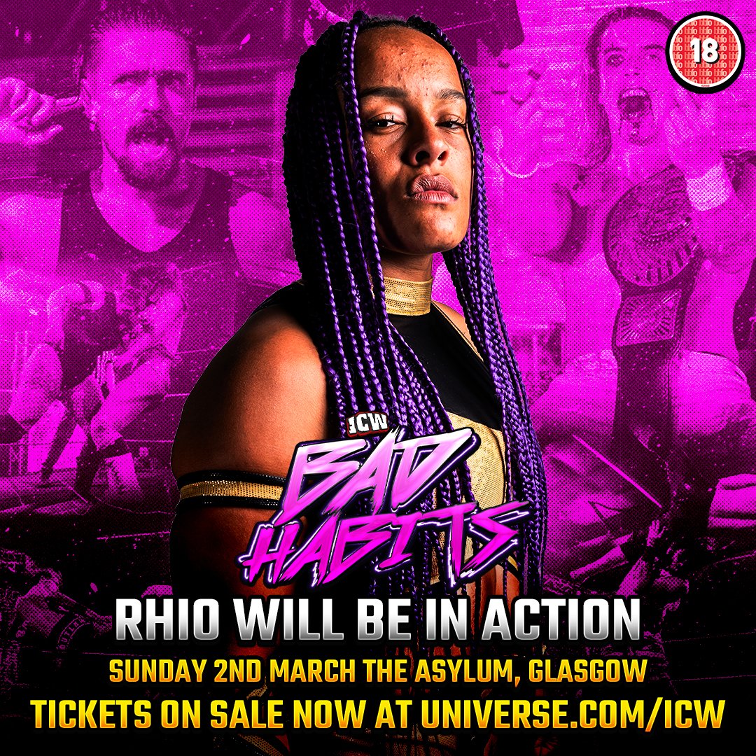 The 2025 Square Go winner <a href="/rhio_wrestler/">Rhio リオ</a> will be in action at Bad Habits, on Sunday 2 March in Glasgow!

🎟️ universe.com/icw