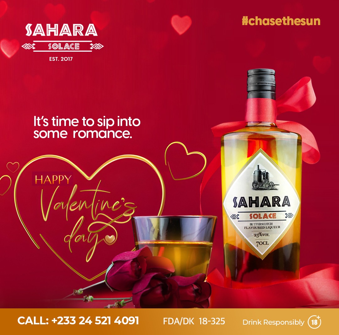 Sahara_solace's tweet photo. CELEBRATE LOVE WITH A TASTE OF HEAVEN!

Treat your Valentine to the sweetness of Sahara Solace Butterscotch Liqueur

Enjoy 10% off all online purchases this week! Use code: BBS at checkout : https://t.co/ZzA7AQhv4X

Get your bottle of Sahara Solace Butterscotch Liqueur for GHC250 https://t.co/cUZAGTqUzE