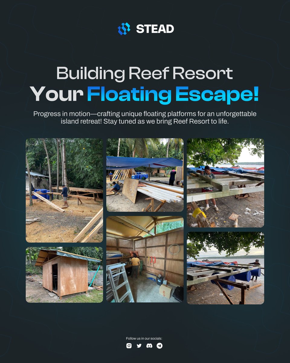 Progress is in motion! 🚧🌊 Our team is hard at work constructing the floating platforms for the Glamphouse at Reef Resort. These latest on-site photos show the dedicated efforts behind the scenes—crafting, assembling, and making steady progress toward bringing this unique