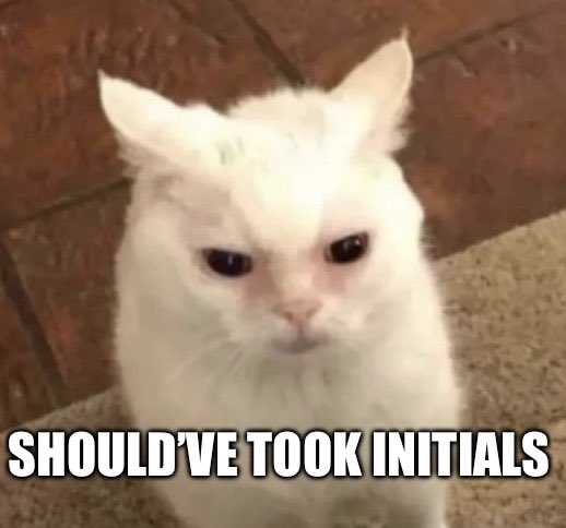 <a href="/BillyM2k/">Shibetoshi Nakamoto</a> Mood: „I should’ve took initials“!

By <a href="/initialsoutSTI/">should’ve took initials</a> &amp; $STI
