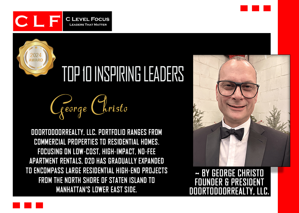 George Christo, #founder and #president  DOORtoDOORrealty, LLC.
#pommercialproperties #residentialhomes #apartmentrentals #inspiringleaders #clevelfocus #developers #inspiration 
c-levelfocus.com/George-Christo…