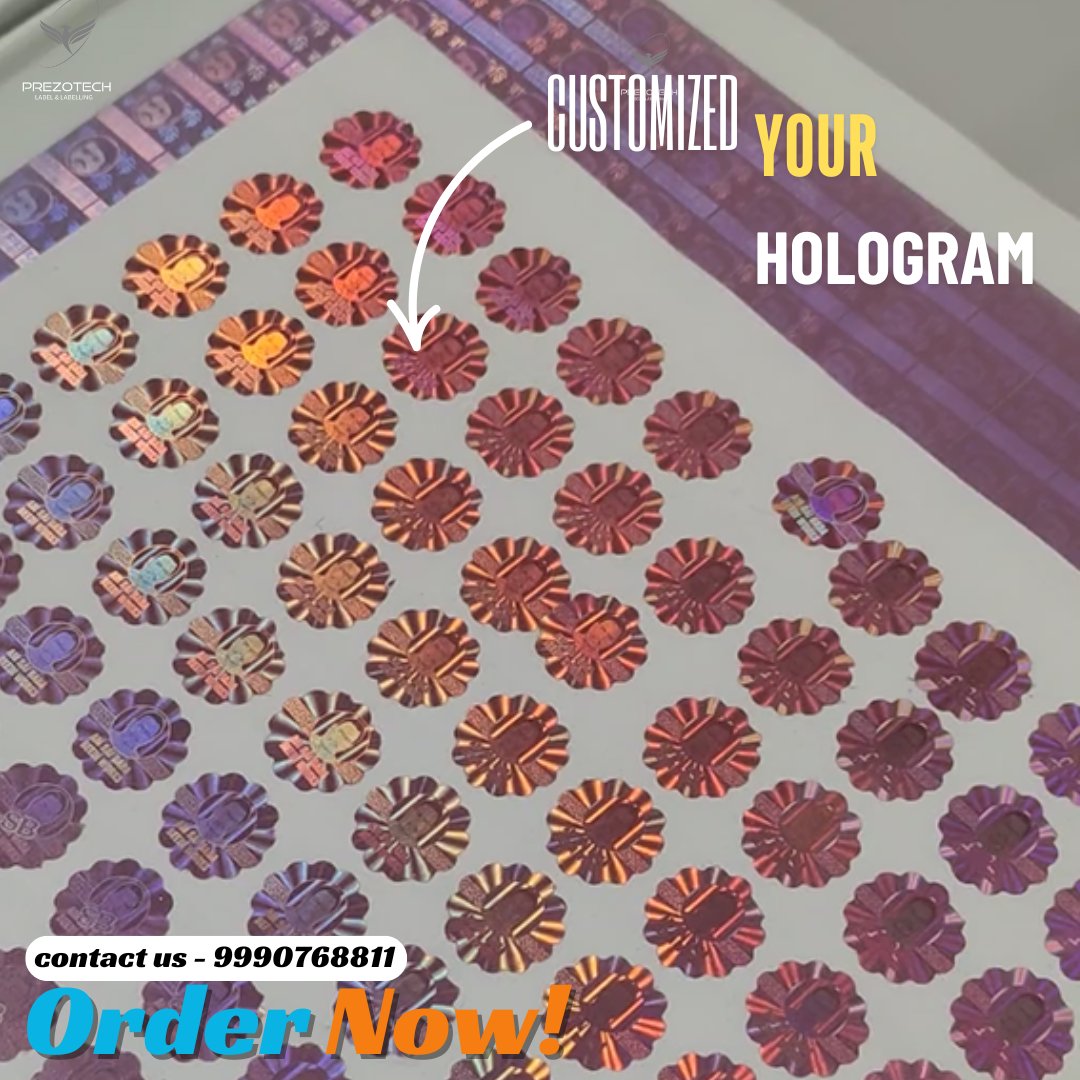 prezotechsol's tweet image. "Enhance your brand security with customized holograms! 🛡️✨ Get high-quality, unique hologram labels tailored to your needs. Contact us at 📞 9990768811. Order Now! 🚀"

#HologramStickers #SecurityLabels #BrandProtection #CustomHolograms #TamperProof #LabelPrinting