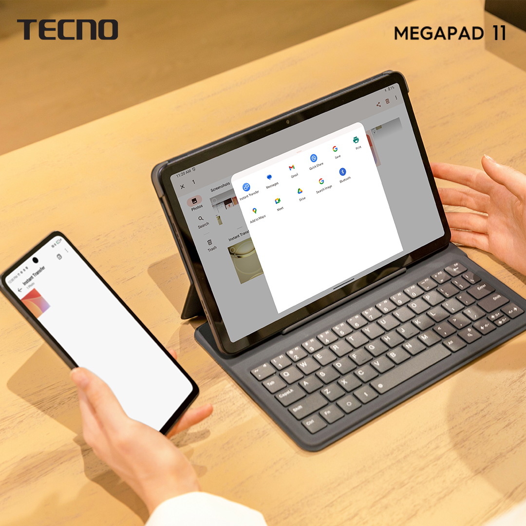 TECNOMobileUG's tweet image. Experience instant transfer between your MEGAPAD 11 and TECNO phone with the TECNO ecosystem!
#TECNOEcosystem #InstantTransfer