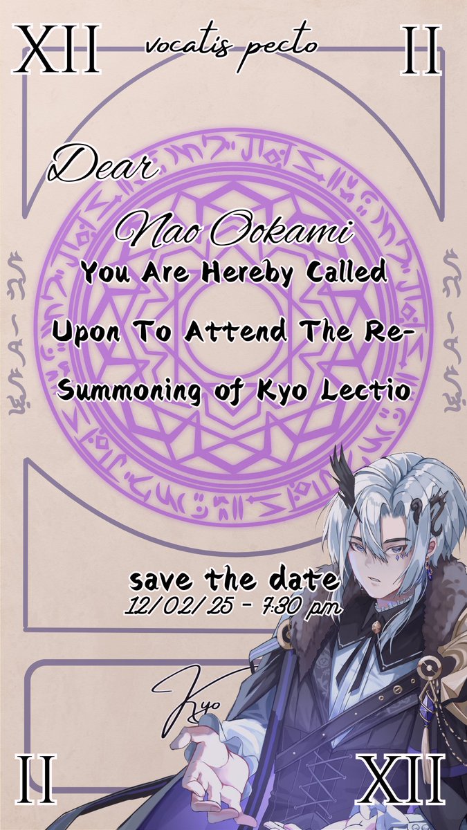 Dpt undangan dari <a href="/KyoLectio/">Kyo Lectio 🦋💜</a> ni guys dia mau redebute tanggal 12 February nih jangan lupa Dateng juga yah kalian smua buat ramein redebute nya Kyo
 
🗓️ Wednesday. 12 February 2025
⏰ 19:30 WIB / GMT +7

⛓️ youtube.com/live/Ke8rNyqFT…