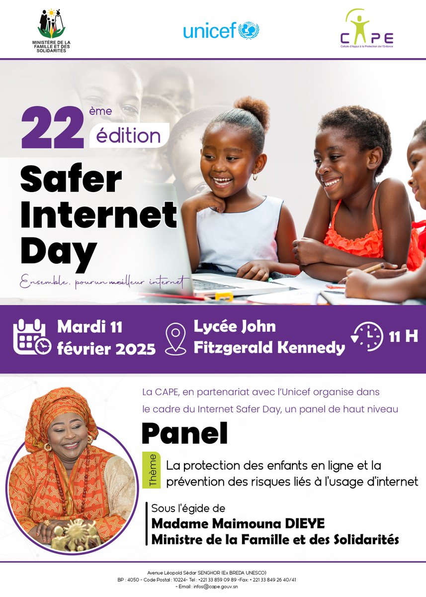 Célébration du Safer Internet Day 2025 !
À l’occasion de la 22ᵉ édition du Safer Internet Day, le Ministère de la Famille et des Solidarités, à travers la CAPE, en partenariat avec l’UNICEF, organise un panel de discussion ce mardi 11 février 2025 à 11 h au Lycée John F. Kennedy