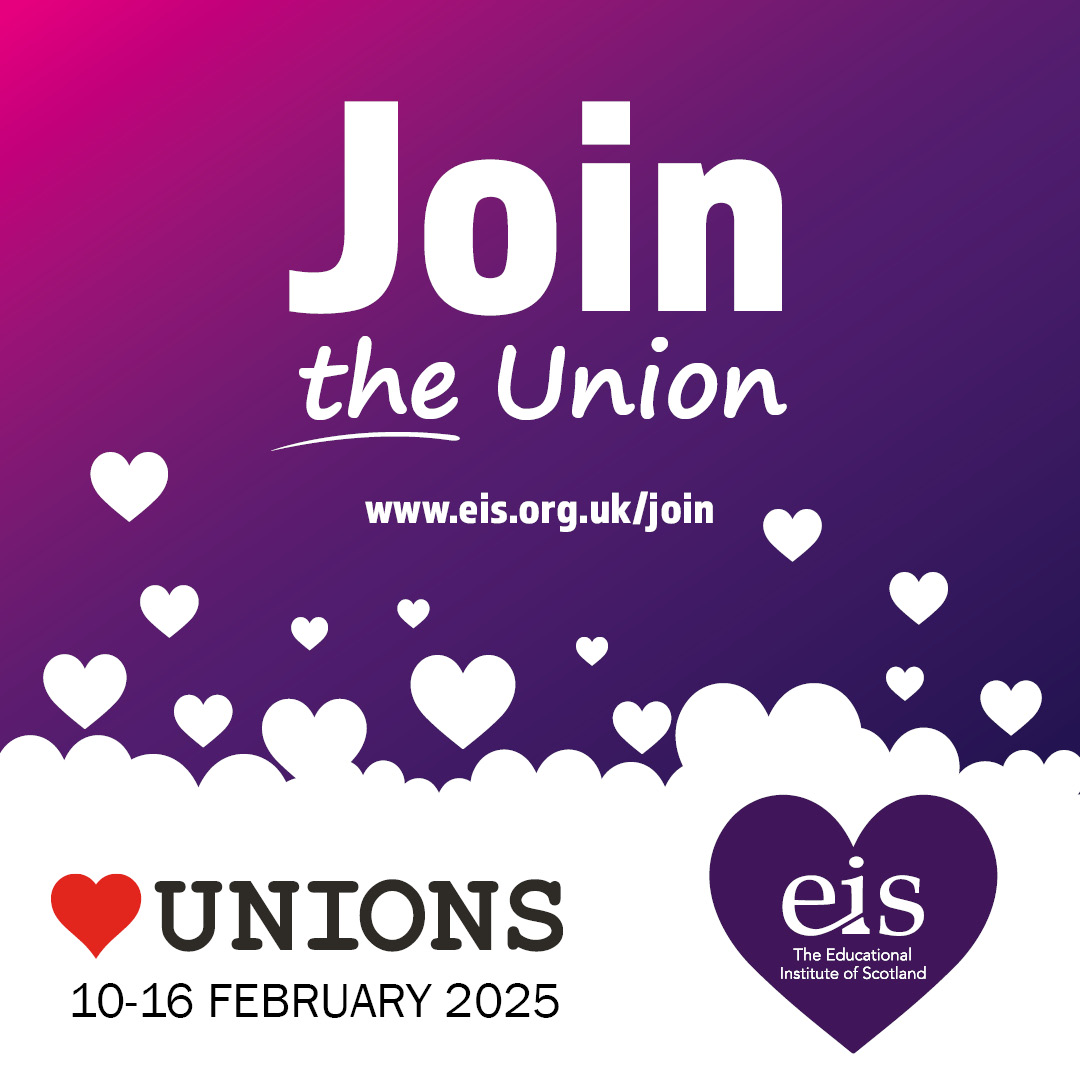EISUnion's tweet photo. This week is #HeartUnions week💜

Every worker belongs in a union where they can advocate and organise for themselves. 

Join the largest teacher trade union in Scotland representing over 80% of Scotland’s teachers and many colleagues in H&amp;FE sectors✊

https://t.co/ey166tbPo4 https://t.co/KZCDYpvy5P