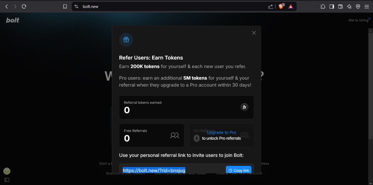 AppointusGlobal's tweet photo. @boltdotnew My prototype is almost ready, but my referral tokens are still missing. Don’t worry, I have proof—screenshots of my account and my referred friends. Now what? #BoltNew #ReceiptsReady https://t.co/sN9ftSkRzQ