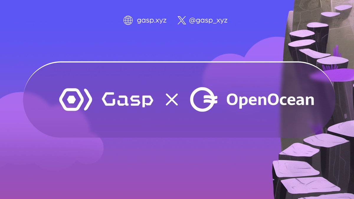 Gasp 🤝 OpenOcean

We’re linking up with <a href="/OpenOceanGlobal/">OpenOcean - A leading DeFi Aggregator</a> for API integration in our Alpha launch, where Gasp will act as a solver for the leading DeFi and cross-chain aggregator!

Together, we’re paving the way for a more seamless, interconnected DeFi experience.