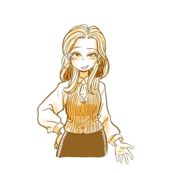 髪の描き方を探っていたのに、ポーズとか表情とかつけたくなっちゃった 