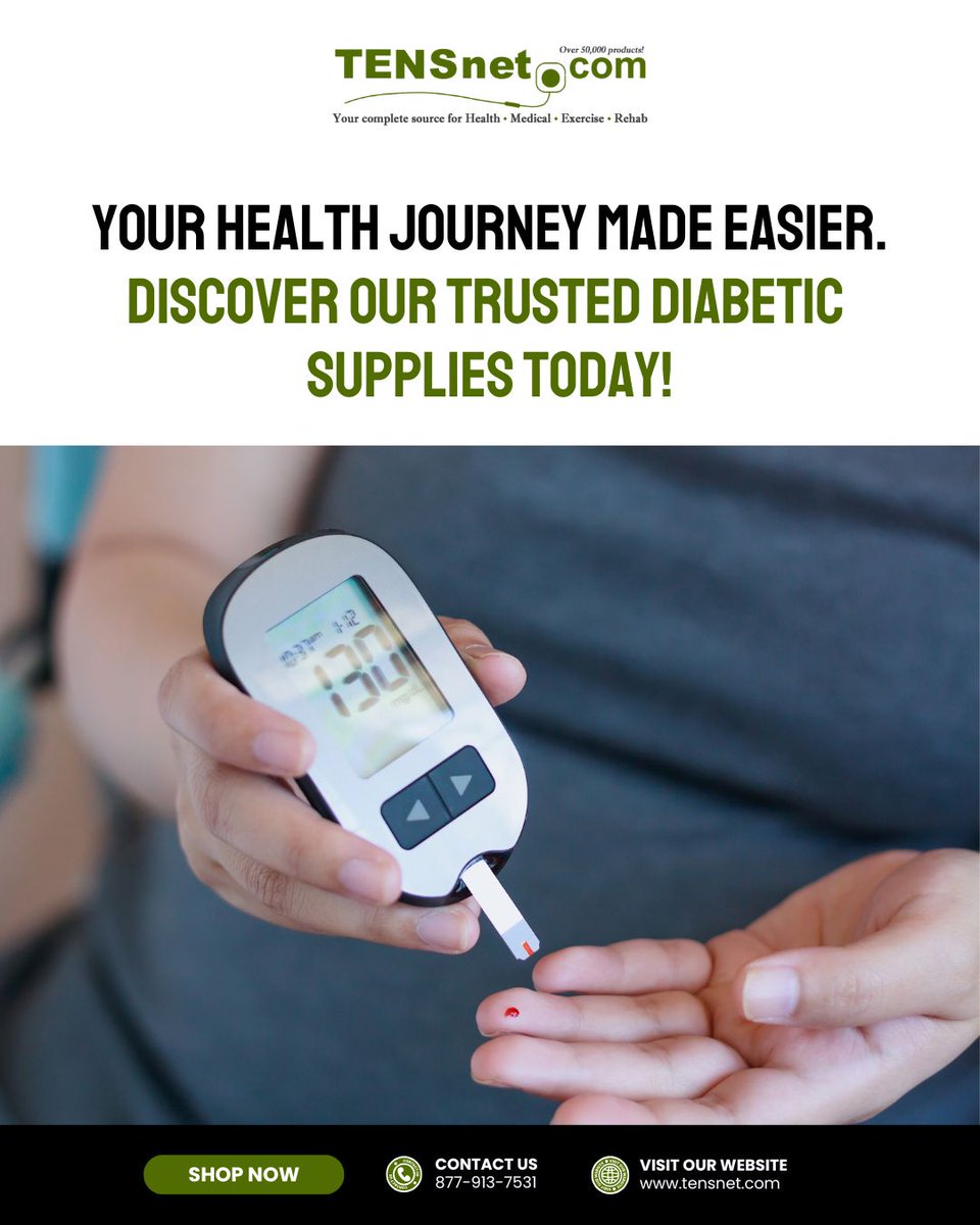 TENSNET's tweet image. Managing diabetes just got easier with our range of diabetic supplies—from blood glucose monitors to test strips and everything in between! 💉Trust in reliable products to support your health journey every step of the way. Visit tensnet.com to explore our full range.