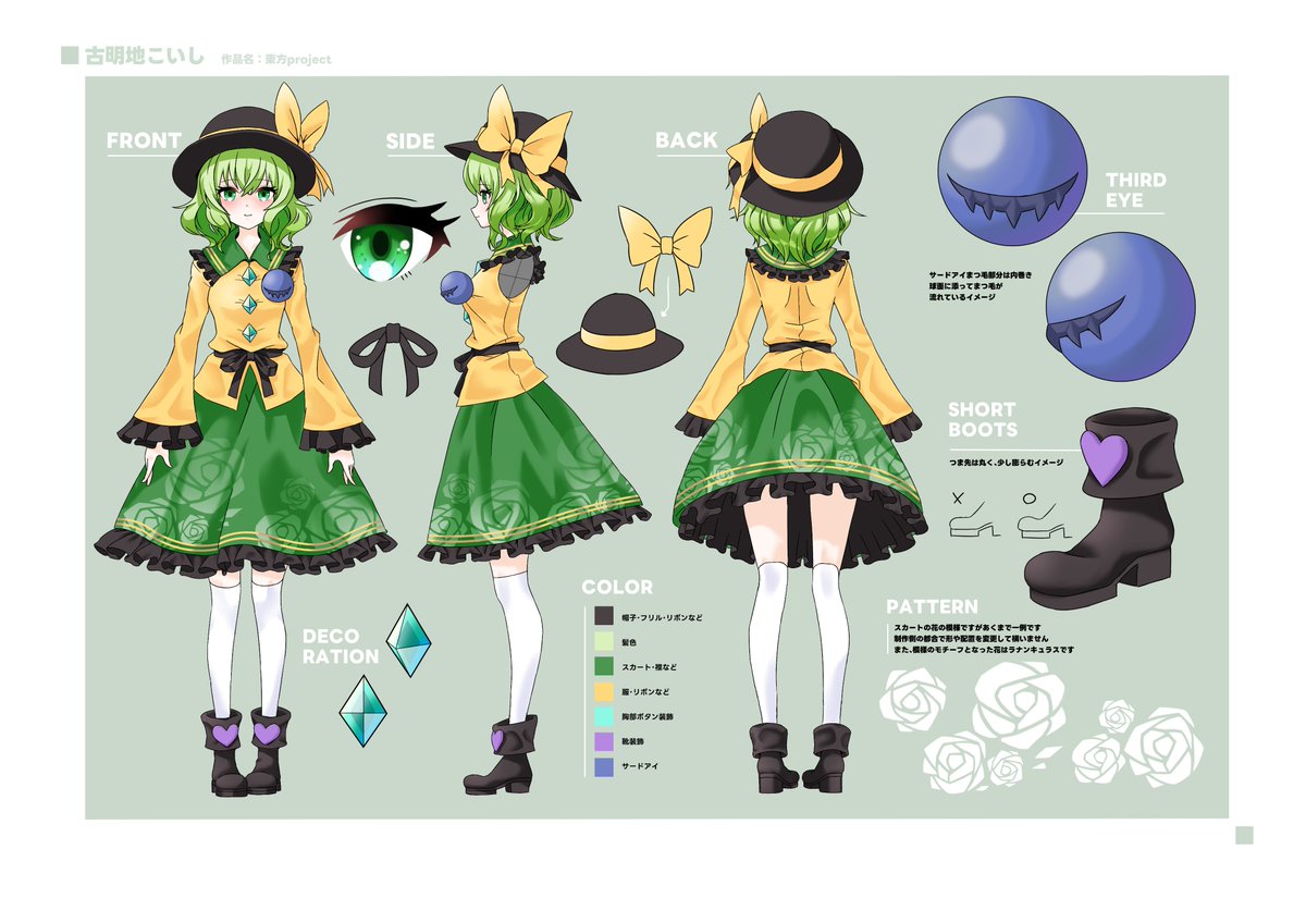 夜狐紺さんのご依頼で衣装資料の制作をさせていただきました！
制作に辺りとても丁寧な資料や要望を提出していただいたので細部に「好き」と着ぐるみコスプレをした際の「拘り」が詰まったものに仕上がっています！