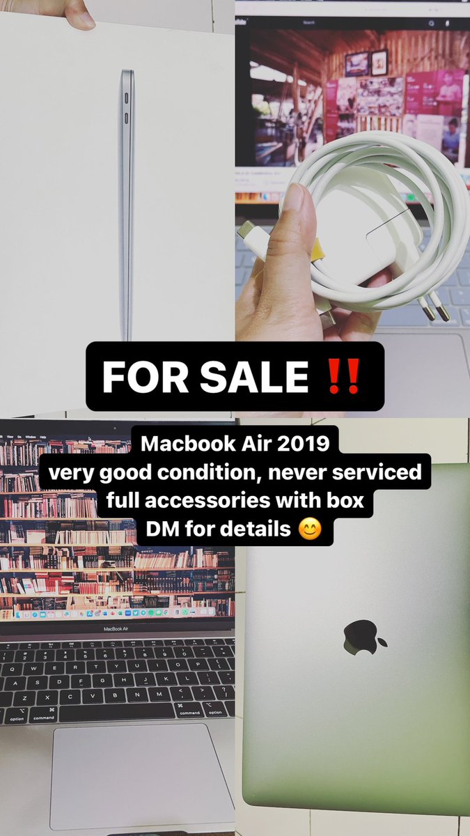 vitapermataa's tweet photo. For Sale ‼️

Macbook Air 2019, kondisi sangat bagus, gak pernah service, pemakaian cewek. 
Area Sleman / Jogja

Bantu buat modal ketemu Day6 guys~ 🥹

#Day6 https://t.co/nEgti3KK0u