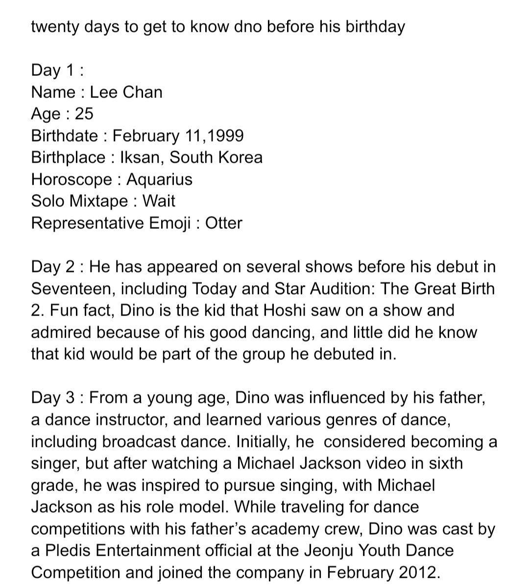urichni's tweet photo. " TWENTY DAYS TO GET TO KNOW DINO BEFORE HIS BIRTHDAY " 

ps : i had done this due to the fact that i felt bored but also as my apprecciation for dino. please bare with me as the informations provided were base on the internet and also from my obersavation. THANK YOU! https://t.co/yJvSknZOzI