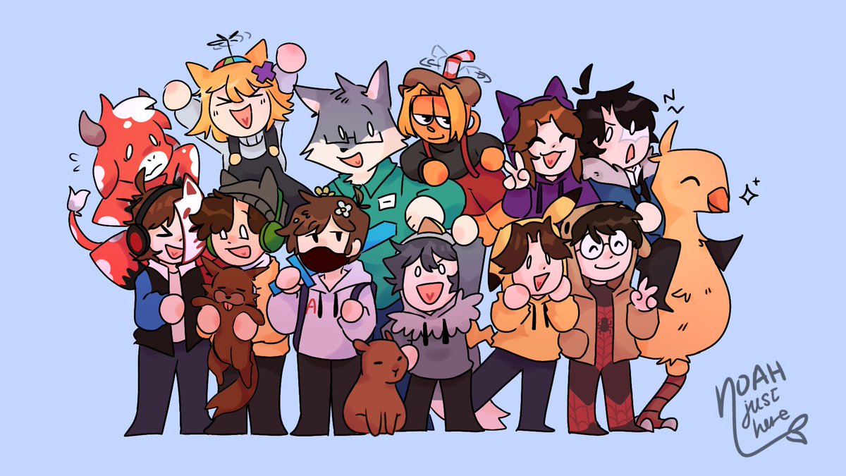 me tarde un año en terminar este dibujo 💀

#WBNSxMC #WBNSArt #wbnsfanart #duxo #aquino #soarinng #estailus #michu #locochon #lucasta #c3jo #kendomurft #natalan #mictia #andreh