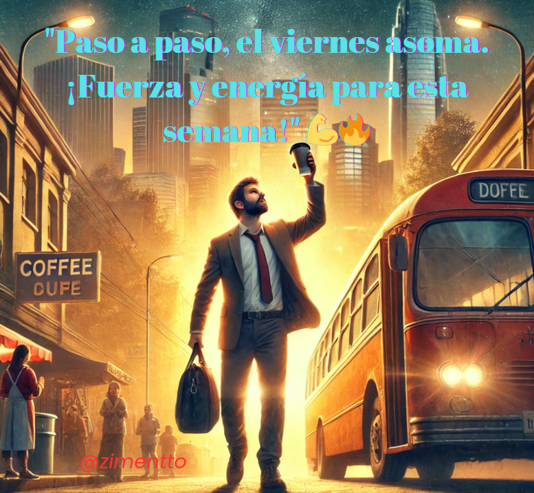 ☕ Lunes otra vez, pero vamos con todo 🚶‍♂️
«Suena la alarma, café en la mano,
parte la micro, el día es temprano.
Paso a paso, el viernes asomará,
meta cumplida, la semana se domará.» 💪🇨🇱
#FuerzaParaLaSemana #VamosConTodo #Zimentto