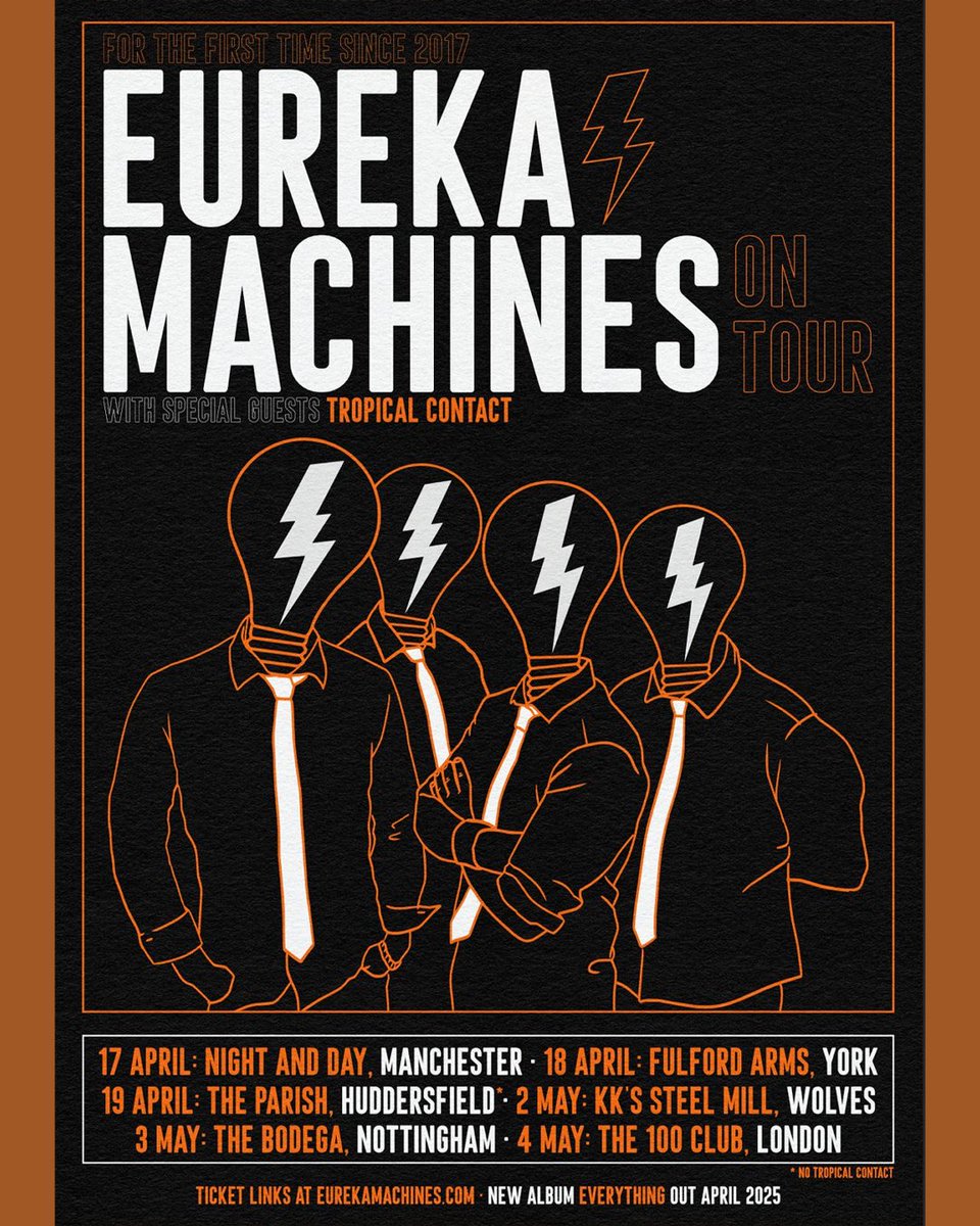 Fulford Arms (@fulfordarmsyork) on Twitter photo Leeds underground heroes Eureka Machines make a welcome return to York for the first time in seven years, in support of our new album 'Everything', out April 2025.
<a href="/EurekaMachines/">Eureka Machines</a>
#fullylive #seeyouatthebar #york #livemusic #independentmusicvenue #golocal Leeds underground heroes Eureka Machines make a welcome return to York for the first time in seven years, in support of our new album 'Everything', out April 2025.
<a href="/EurekaMachines/">Eureka Machines</a>
#fullylive #seeyouatthebar #york #livemusic #independentmusicvenue #golocal