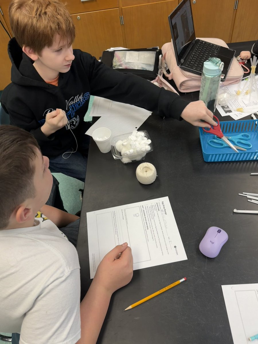 Mrs. Jasper’s 7th grade Science students are building their egg drop pods with a variety of material options at their disposal; stay tuned in the coming days for drop testing and final results!