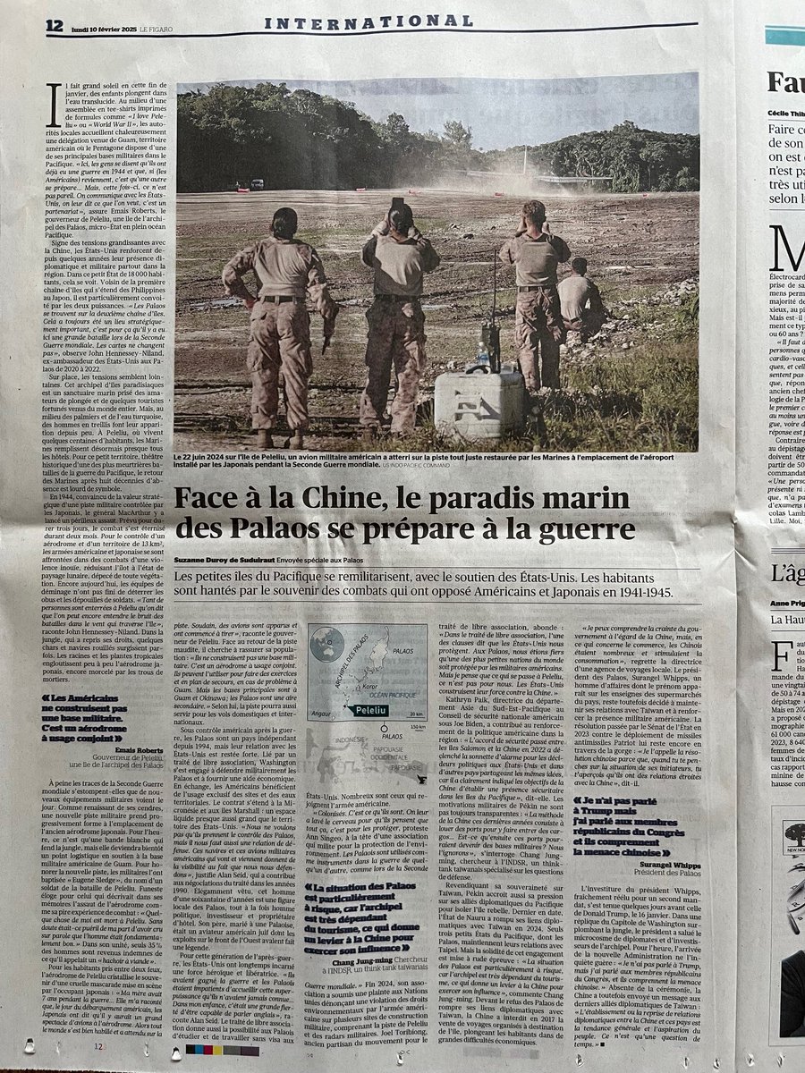 Après 80 ans d’absence, les Marines sont de retour sur la petite île de Peleliu, martyre de la guerre du Pacifique, dans un contexte de tensions croissantes avec la Chine. Mon reportage long format pour Le Figaro : 

lefigaro.fr/international/…