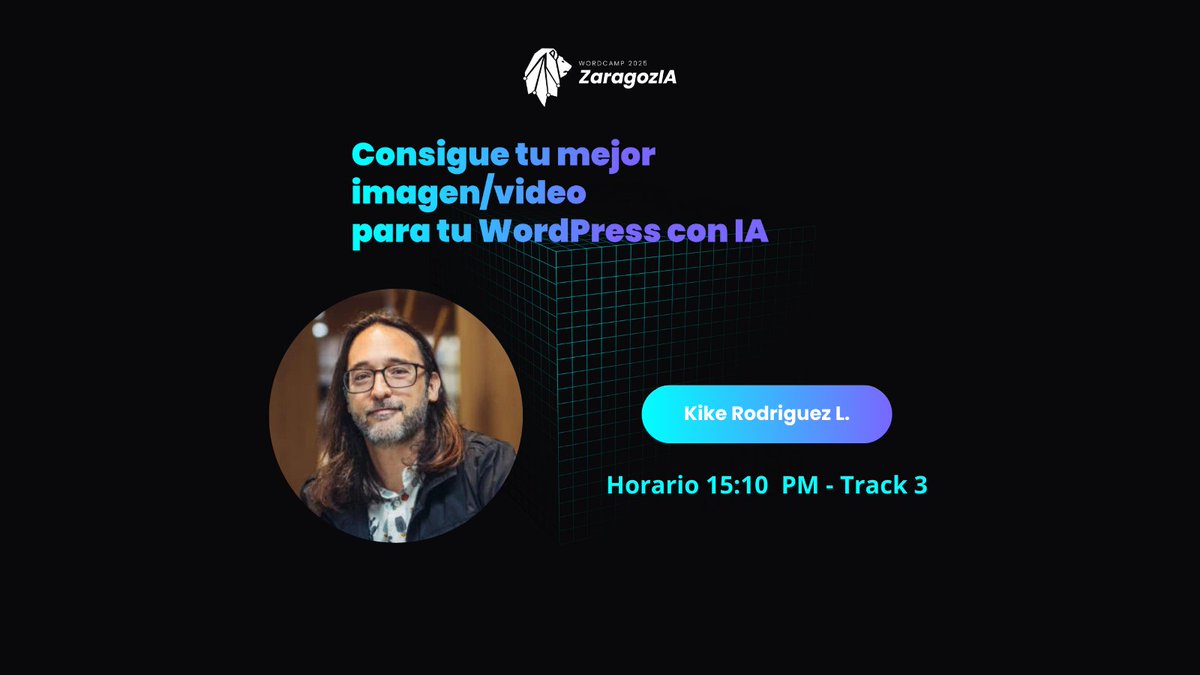 zaragozawp's tweet image. 👩‍💻Taller: Consigue tu mejor imagen/video para tu WordPress con IA

Aprenderemos con Kike @KikeUpdate desde la fase de creación hasta diferentes herramientas IA tanto de imágenes como de video.

⏰Sábado 15 a las 15:10-Track 3

#WordPress #WCZGZ25