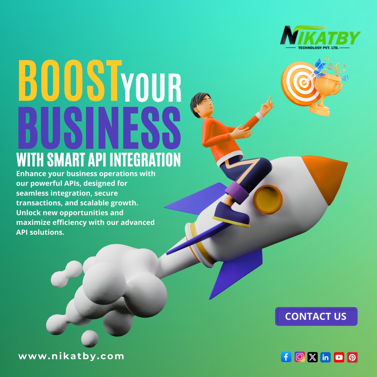 nikatby's tweet image. Power Up Your Business with Smart API Integration!
Seamlessly integrate our powerful APIs to enhance operations, enable secure transactions, and drive scalable growth.
Visit: nikatby.com
#BankingAPI #AEPS 
#SaifAliKhan
#RanveerAllahabadia
#samayraina
#indiasgotlatent