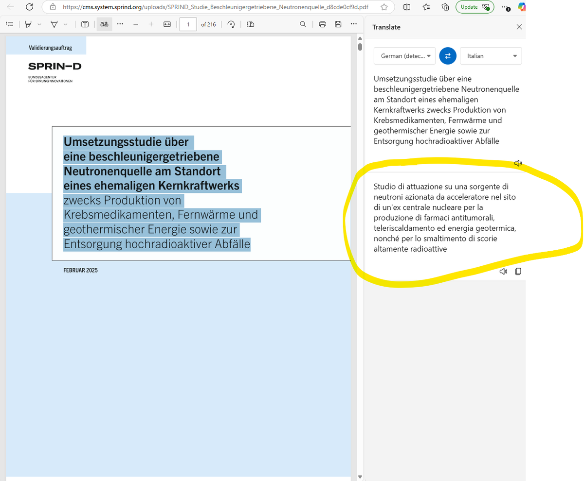 KersevanRoberto's tweet photo. #nucleare
#scorie
Nessuno sa come trattare le scorieh!
(sorry, in tedesco)↙️
https://t.co/le49TfxaO4
SPRIN-D é programma federale pubblico tedesco per l'innovazione tecnologica...↘️ https://t.co/S8ffQlO6f5