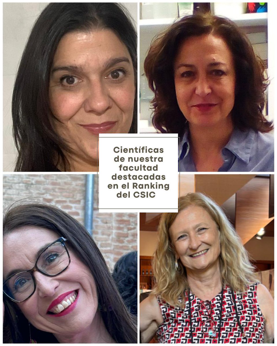🚀 ¡Orgullo para nuestra facultad! 
4 profesoras han sido incluidas en el Ranking de Mujeres Investigadoras Españolas y en España (2025) 📊✨, destacando entre las 10,000 científicas con mayor impacto en Google Scholar.
👏 ¡Felicidades por este gran logro!
#MujeresEnLaCiencia