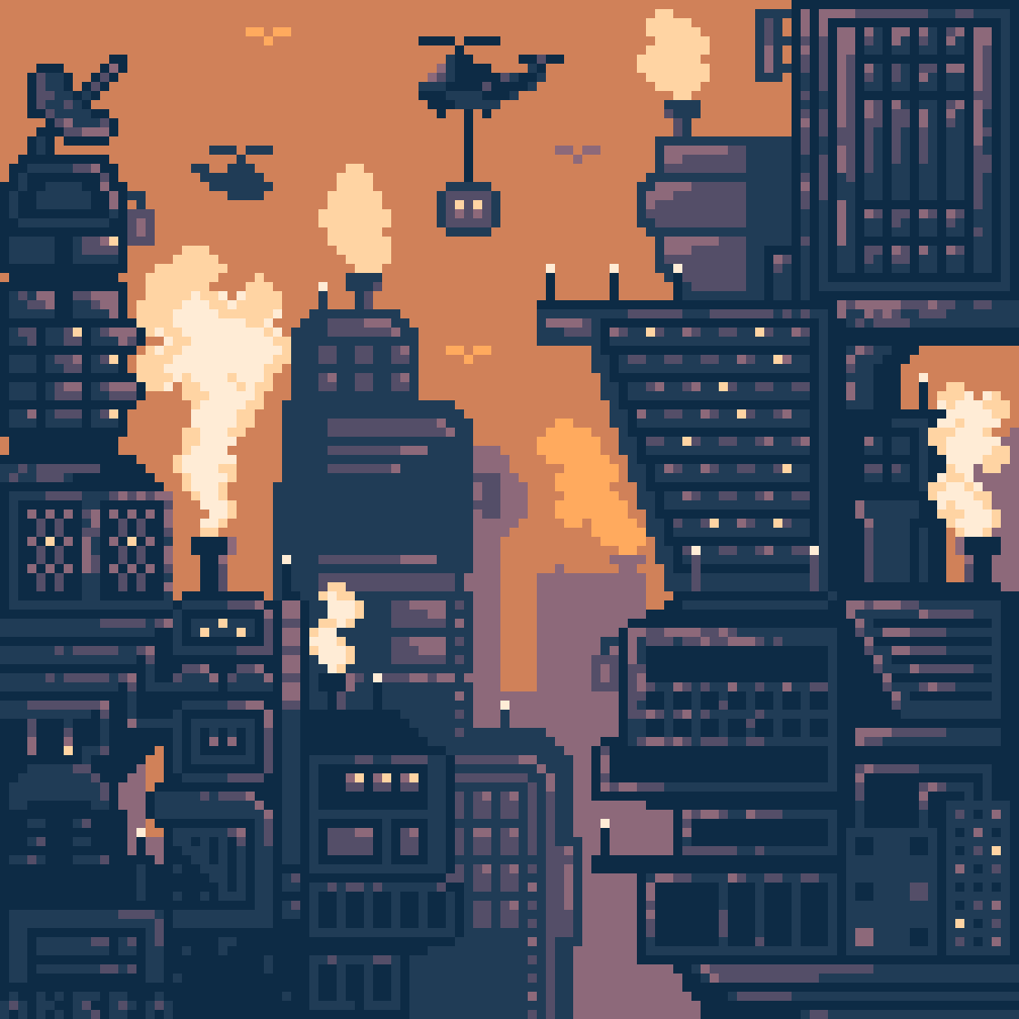 Akeda_7's tweet photo. New Series - Fume Cities:
I'll be posting a 2 part WIP per city. I hope you enjoy it and thanks for joining me!
CITY # 1 - ASTRIA NU U
PART 2 OF 2
Palette #slso8
#futuristic #industrial #pixel #pixelart #pixquare #ドット絵 #aseprite #artlife #pixelarts #pixelartist https://t.co/rUHwHp397i