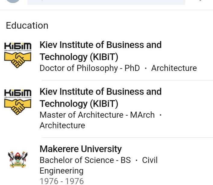 OtafiireH's tweet image. @ProfessorNawangwe’s LinkedIn is changing faster a chameleon! In just 12 hrs, he’s switched from Kiev Institute of Technology to Kyiv National University of Construction and Architecture. Yesterday, he had a Bachelor of Architecture from Makerere. #MakerereUniversityExhibition