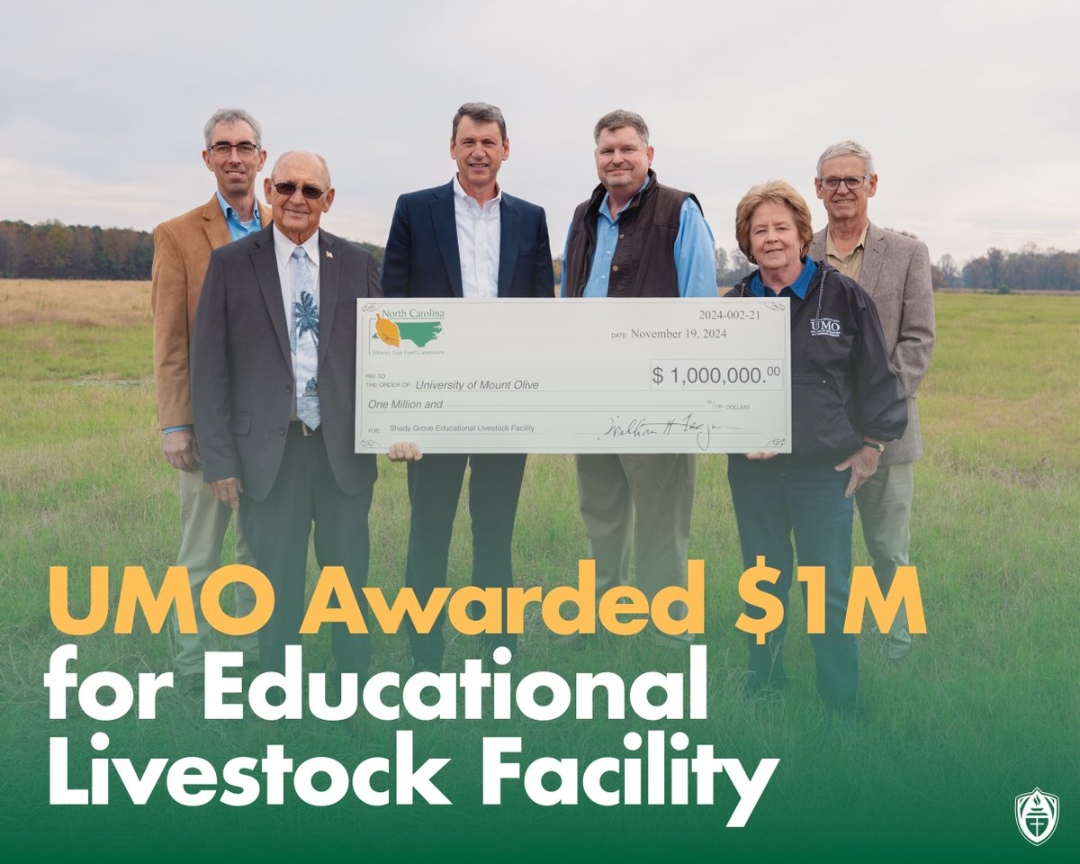 The University of Mount Olive has received a $1 million grant from the NC Tobacco Trust Fund Commission to build a state-of-the-art Educational Livestock Facility. 

Read the full story here 👉 buff.ly/4fBgNDF