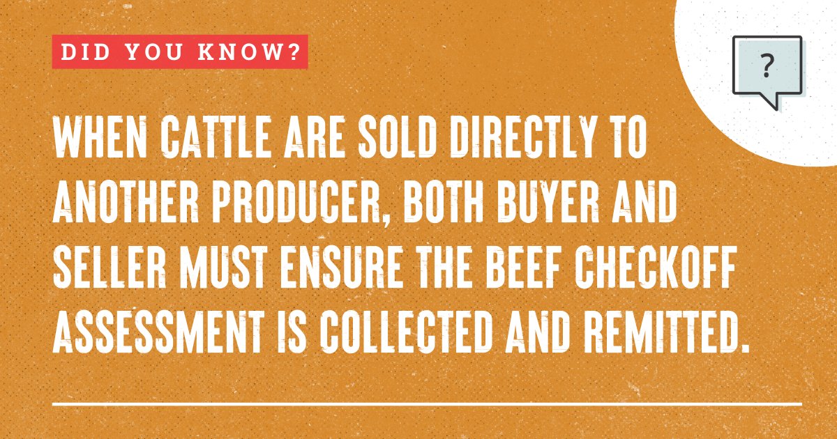 Selling cattle directly to a producer? Buyer and seller must ensure the Beef Checkoff is collected and remitted. Sellers are encouraged to handle compliance. Get the Private Treaty Sales Form here: bit.ly/3DKTRnT #BeefCheckoff