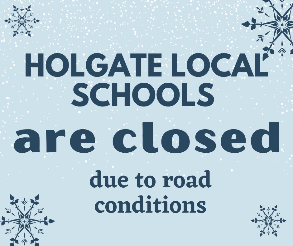 HolgateSchools's tweet photo. This marks our 9th calamity day. As a result, school will now be in session on Monday, February 17, as a make-up day. https://t.co/Xjebb940Zk