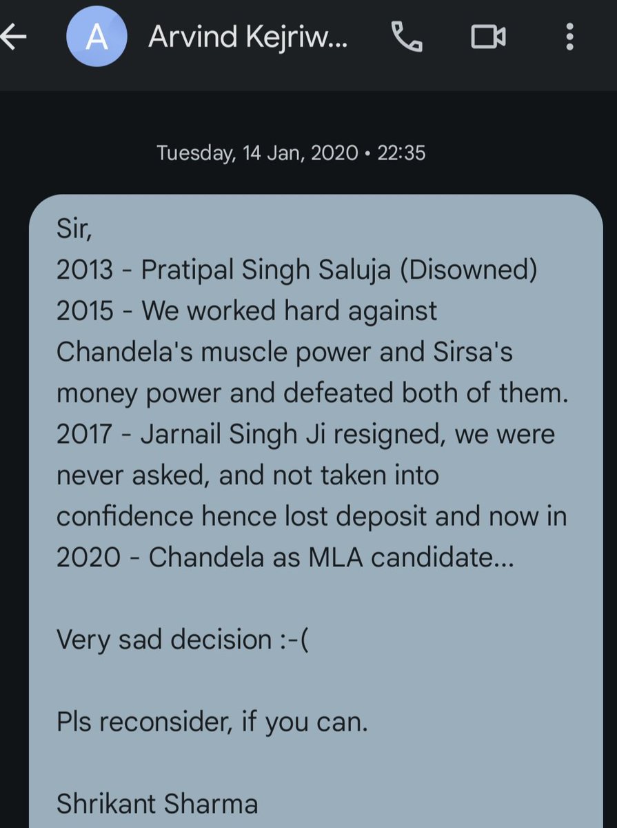 sharmashri's tweet photo. @Meerashah02 @ArvindKejriwal Sadly, he will not listen to anyone as he thinks he is next to God...... Rajouri Garden Assembly's volunteers were never taken into confidence in any of his decisions....I did message him personally as well......and now Andh Bhakt Aaptards are blaming ECI, ED, LG, Police........ https://t.co/e8rH8WJ9Mm