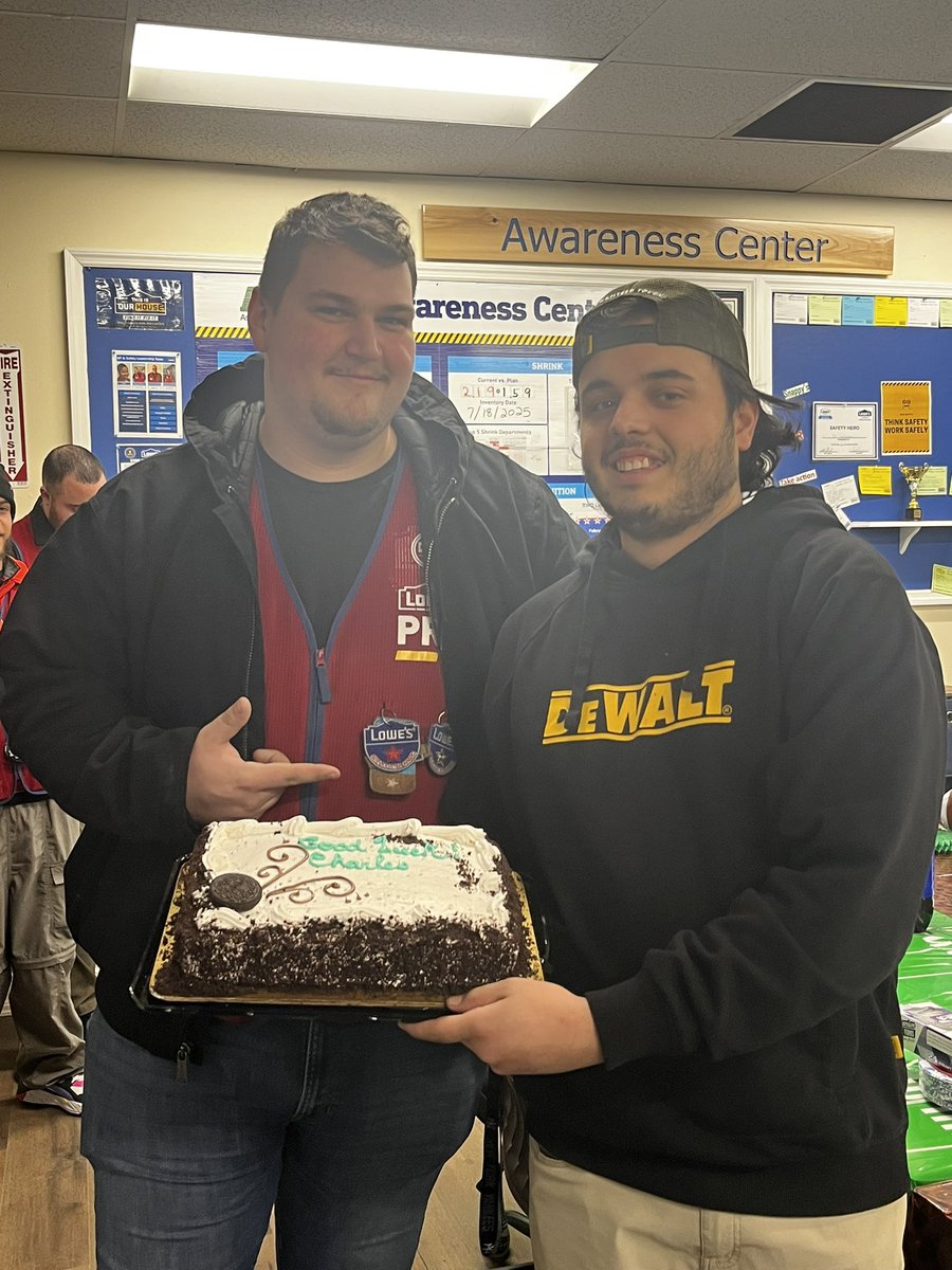 This past week in Medford Lowes, store 1189 - Our PSS Charlie worked his last shift.  I had hired him 3 years ago as a PT plumbing associate.  He transferred upstate and will be getting married in May. We wish him the best of luck, he will really be missed.
