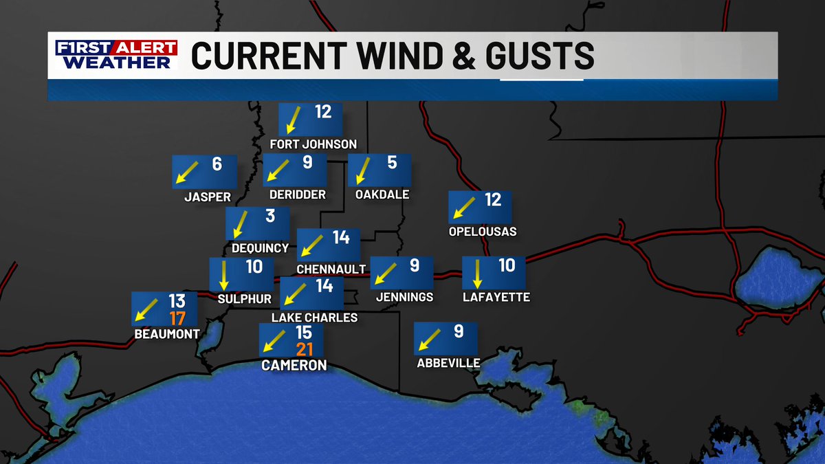 EnkJoseph's tweet photo. It's a little breezy this morning behind last night's weak front, starting off our week with some cooler temperatures. It should be a shady but comfortable afternoon, but the calm pattern does not last long! Check the forecast for details: https://t.co/oQc0PazE3L
#lawx https://t.co/9HIRlkOR3H